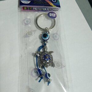 Brand New Turtle Blue Evil Eye Keychain
